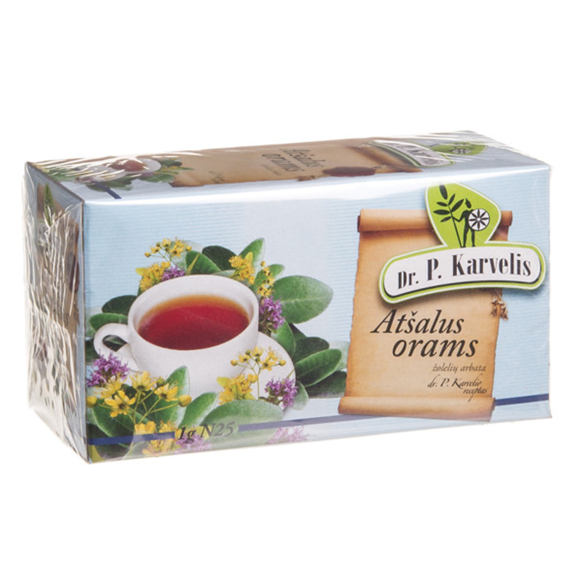 A. Karvelio arbata atšalus orams, 25 pakeliai po 1 g