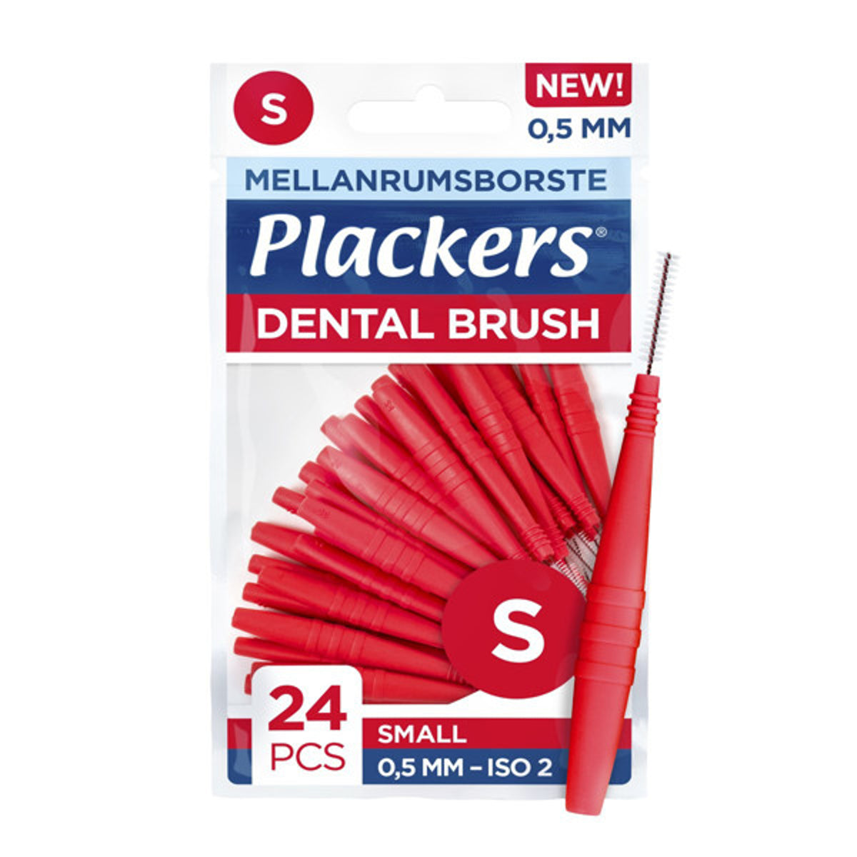 Plackers Dental Brush tarpdančių šepetėliai S, 0,5 mm, 24 vnt.