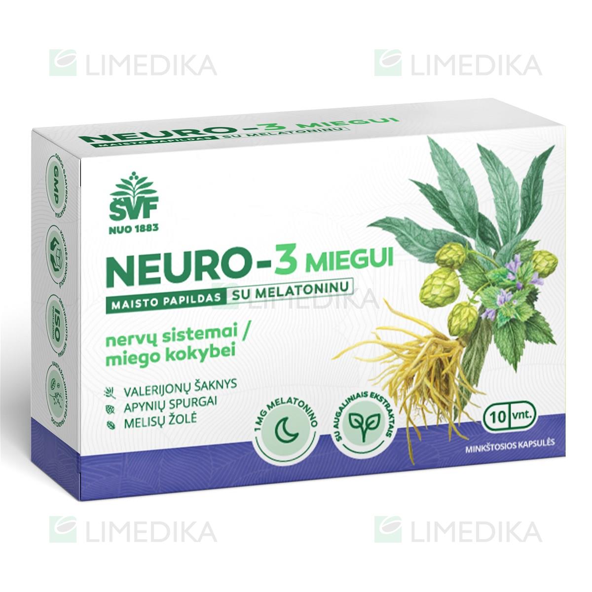 Neuro-3 miegui su melatoninu, 10 kapsulių