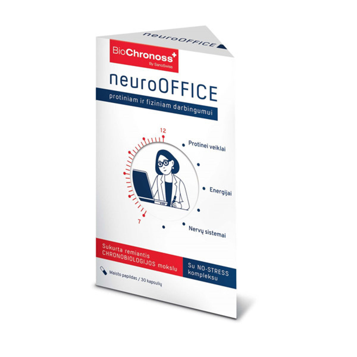 SanoSwiss Biochronoss NeuroOffice, 30 kapsulių