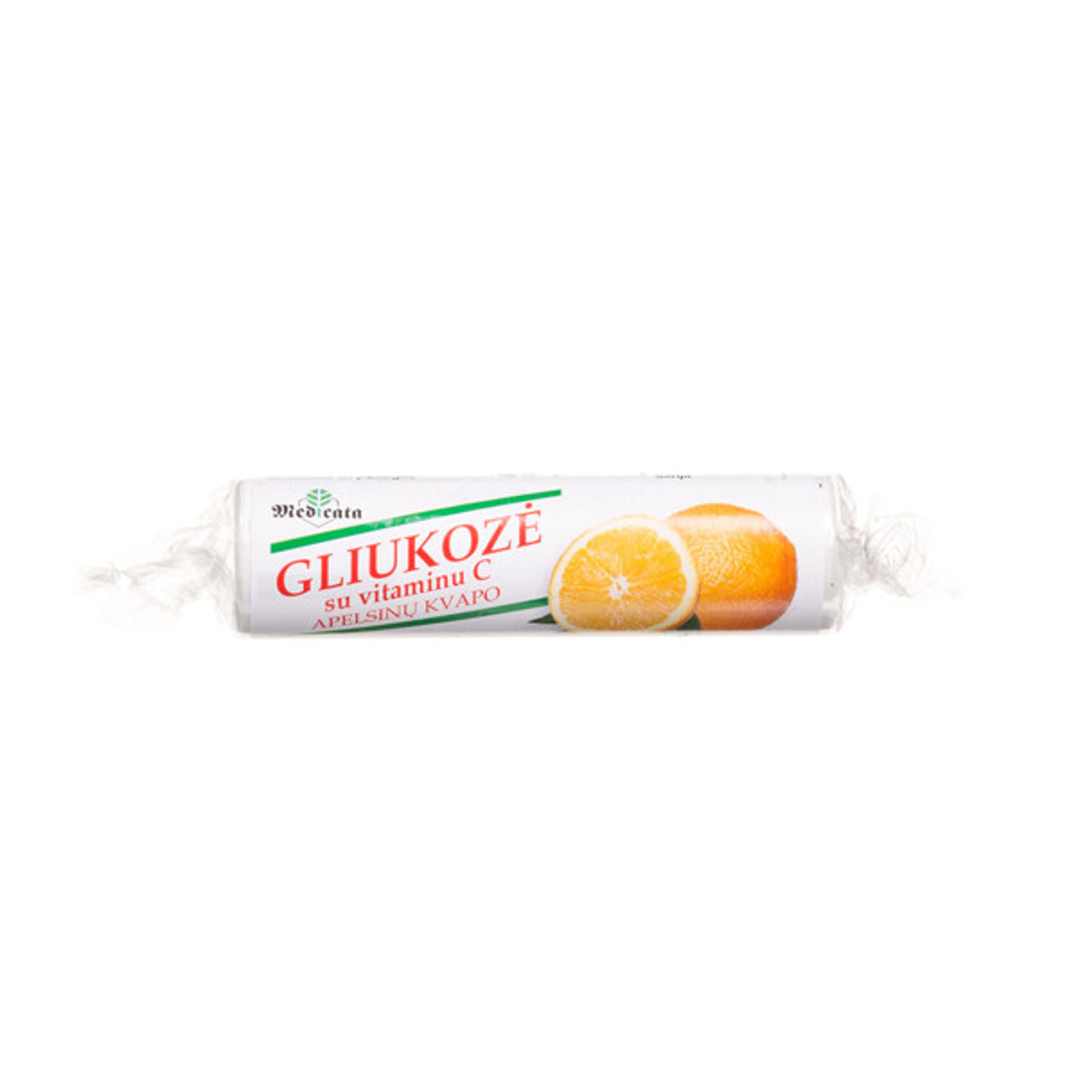 Gliukozė su vitaminu C, apelsinų skonio, 10 tablečių po 3 g