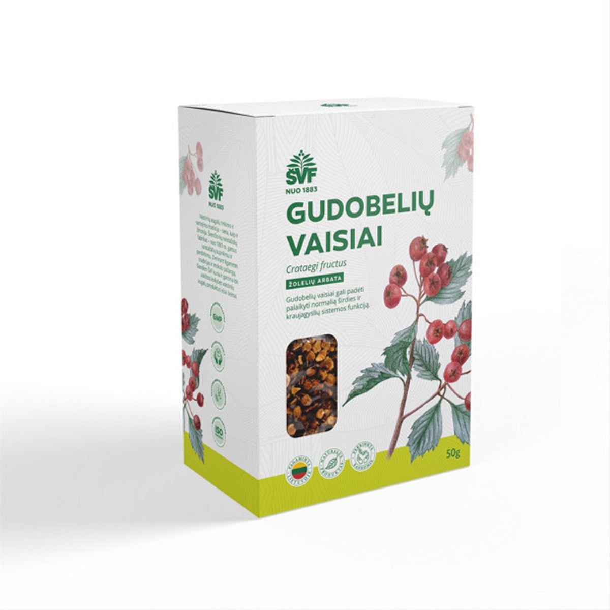 Gudobelių vaisių arbata, birioji, 50 g