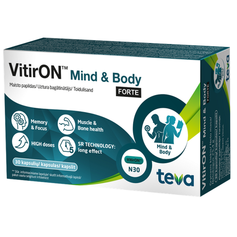 Teva VitirON Mind & Body Forte, 30 kapsulių