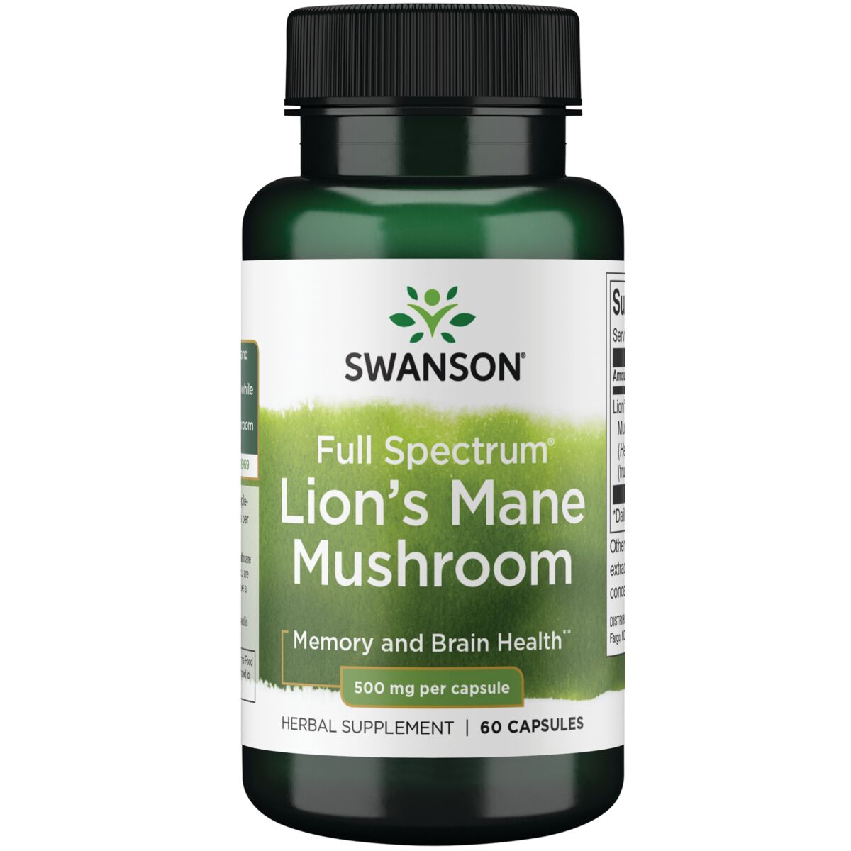 Swanson Lion's Mane (liūto karčiai) 500 mg, 60 kapsulių