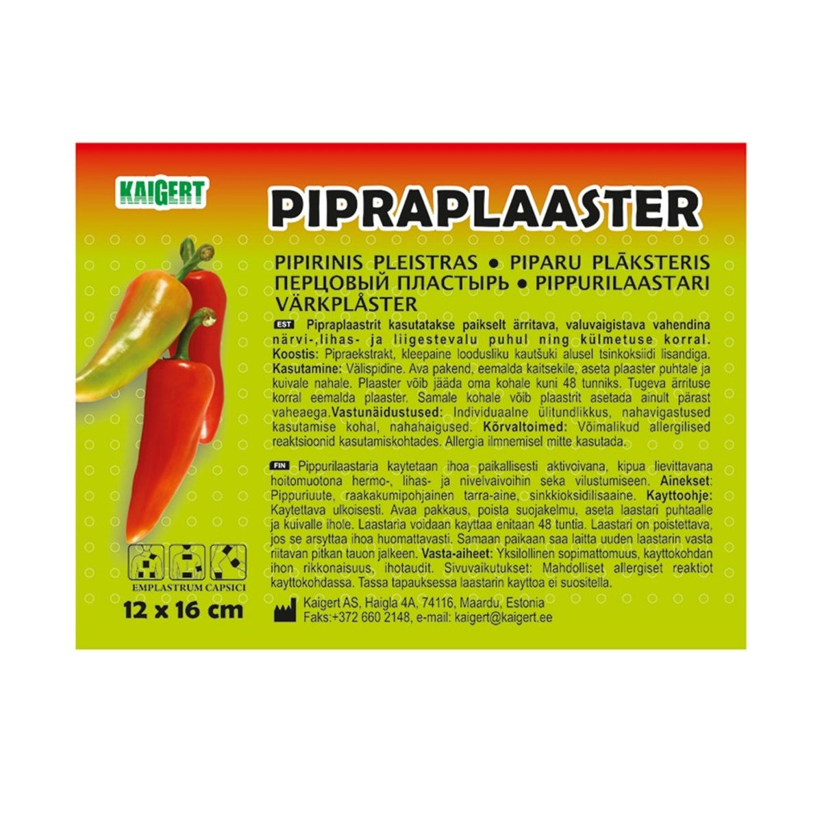 Pipirinis pleistras 12 x 16 cm