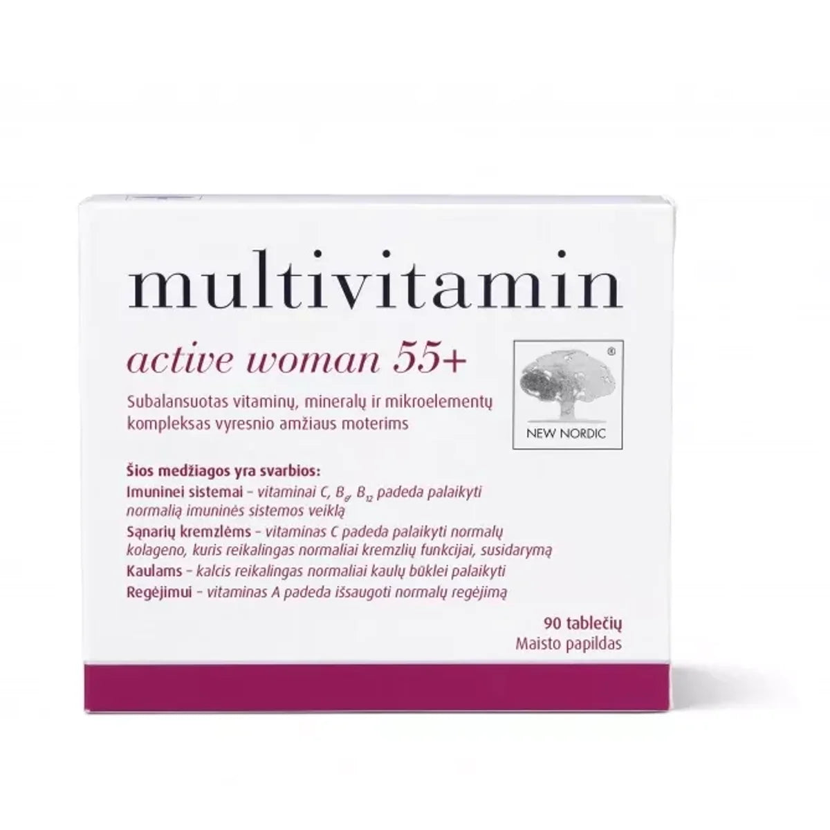 New Nordic multivitaminai moterims 55+, 90 tablečių