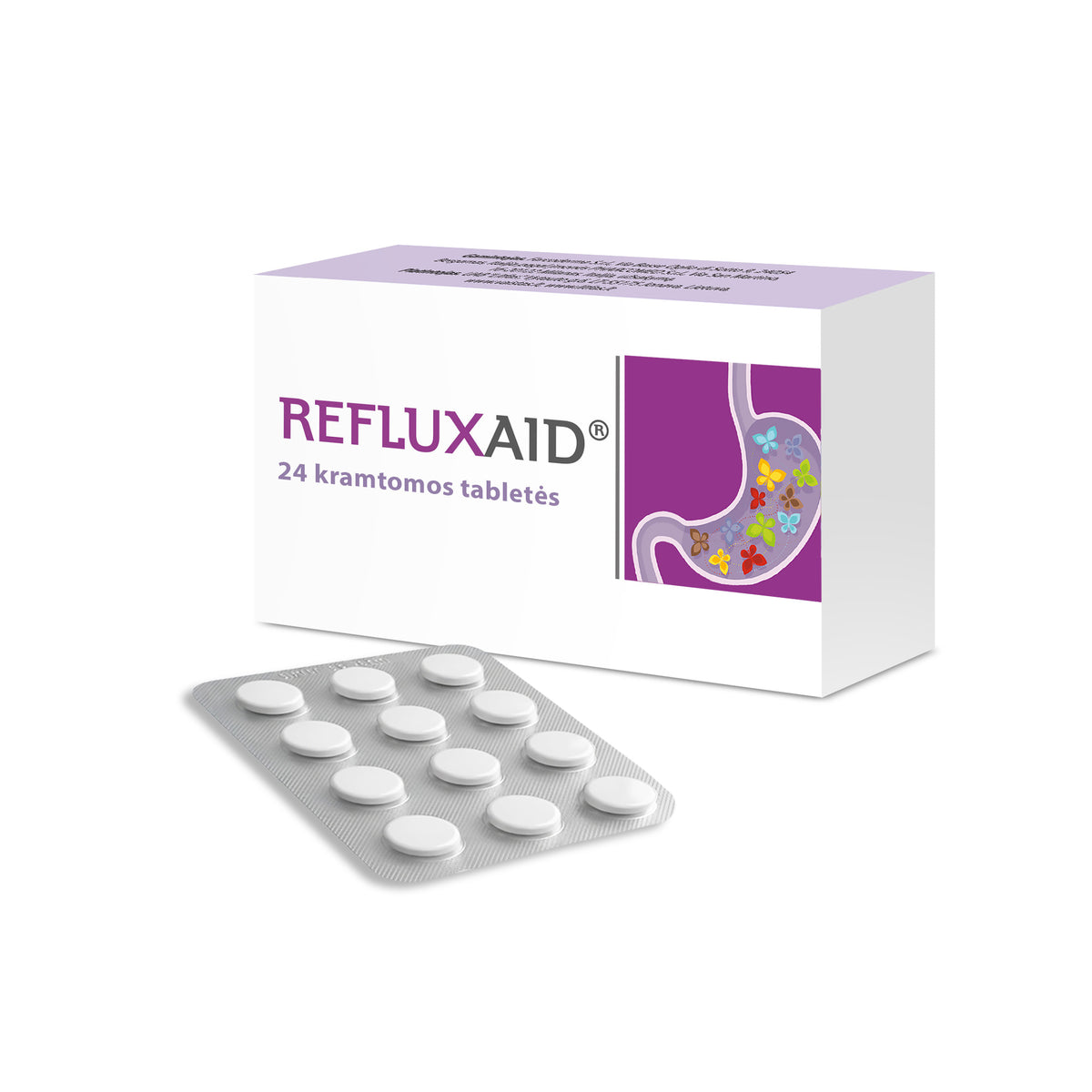 Refluxaid, 24 kramtomosios tabletės