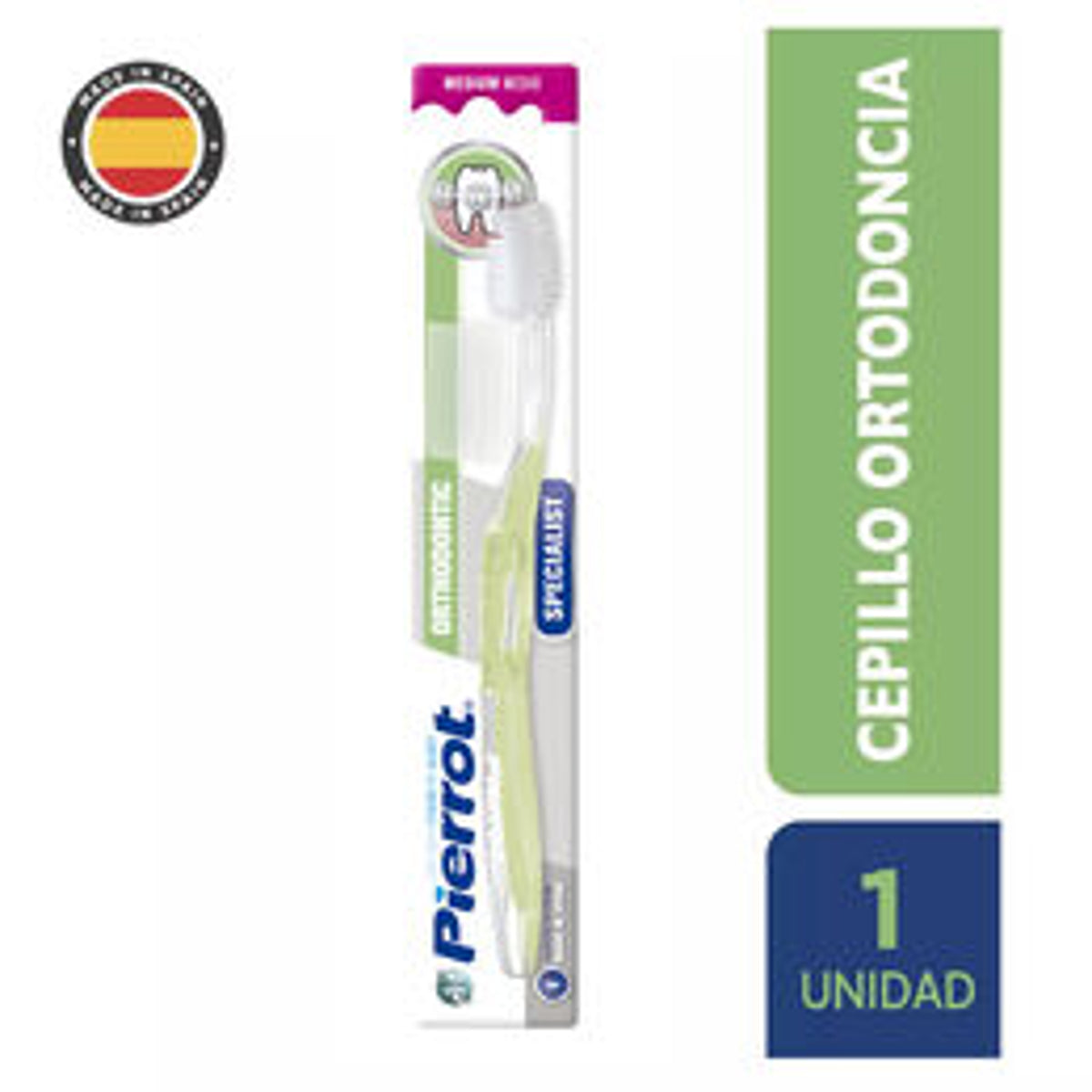 Pierrot Orthodontic Medium dantų šepetėlis