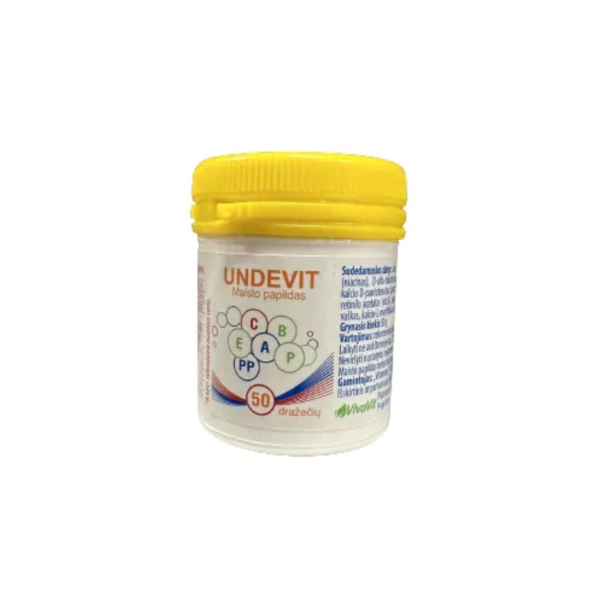Undevit multivitaminai, 50 dražė