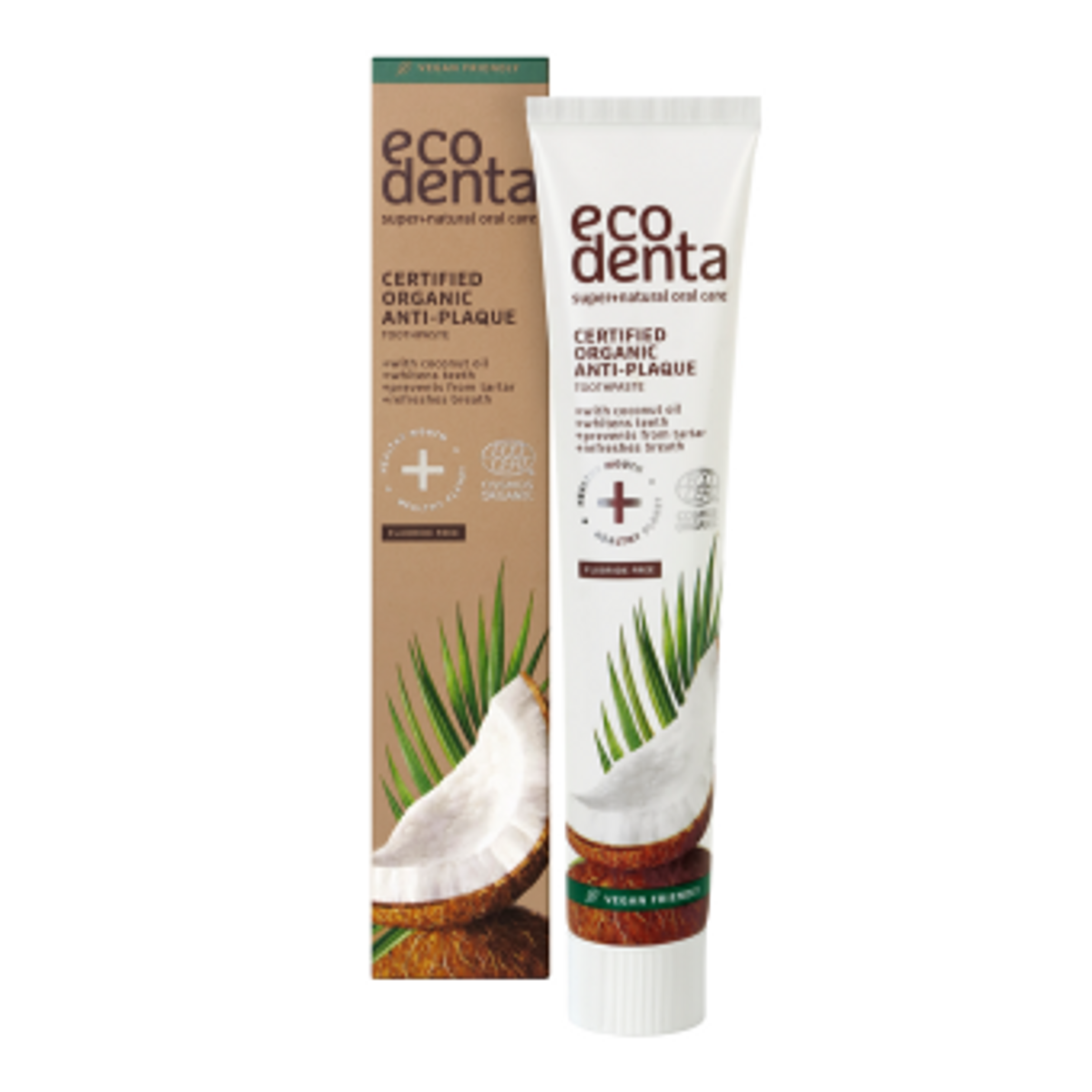 Ecodenta Cosmos Organic dantų pasta nuo apnašų su kokosų aliejumi, 75 ml
