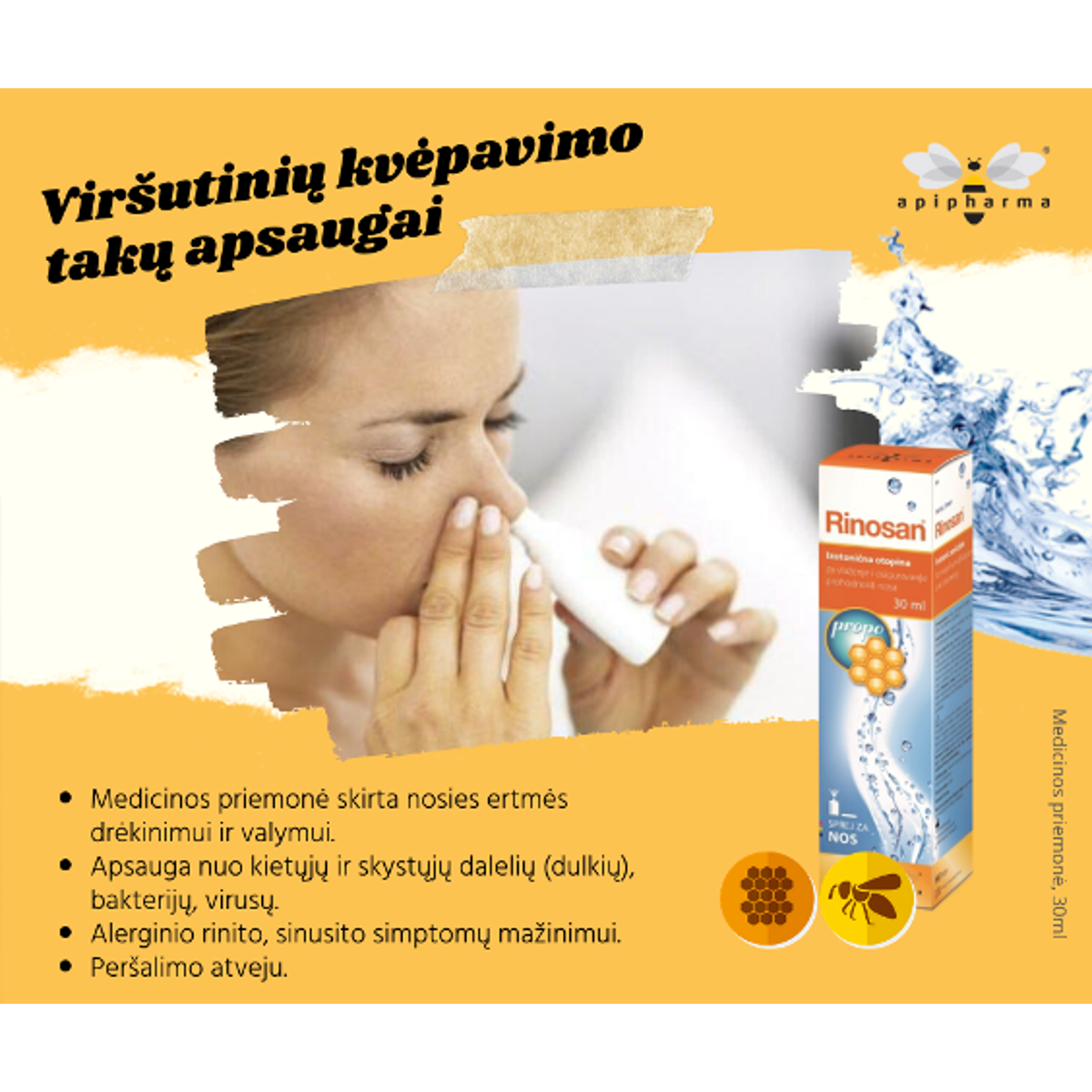 Rinosan Propo nosies purškalas su propoliu, 30 ml