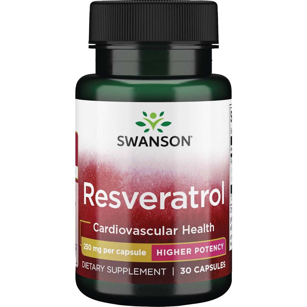 Swanson resveratrolis 250 mg, 30 kapsulių