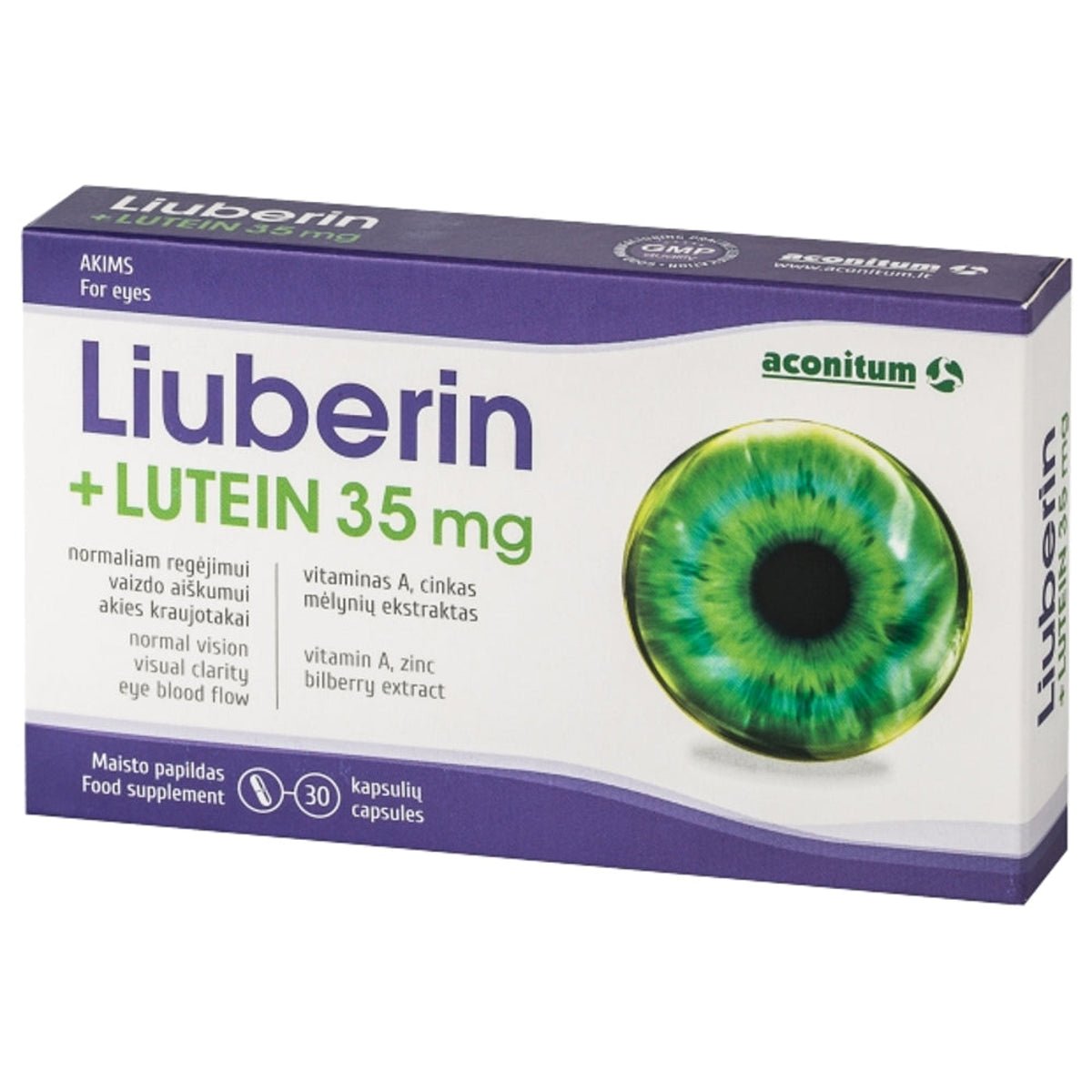 Liuberin + Lutein 35 mg, 30 kapsulių