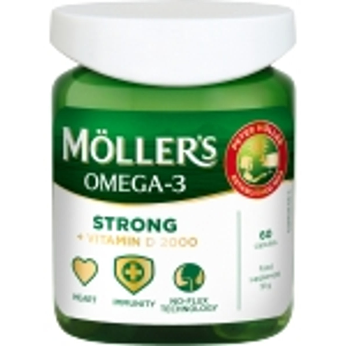 Möller's Strong+ vitaminas D, 60 kapsulių