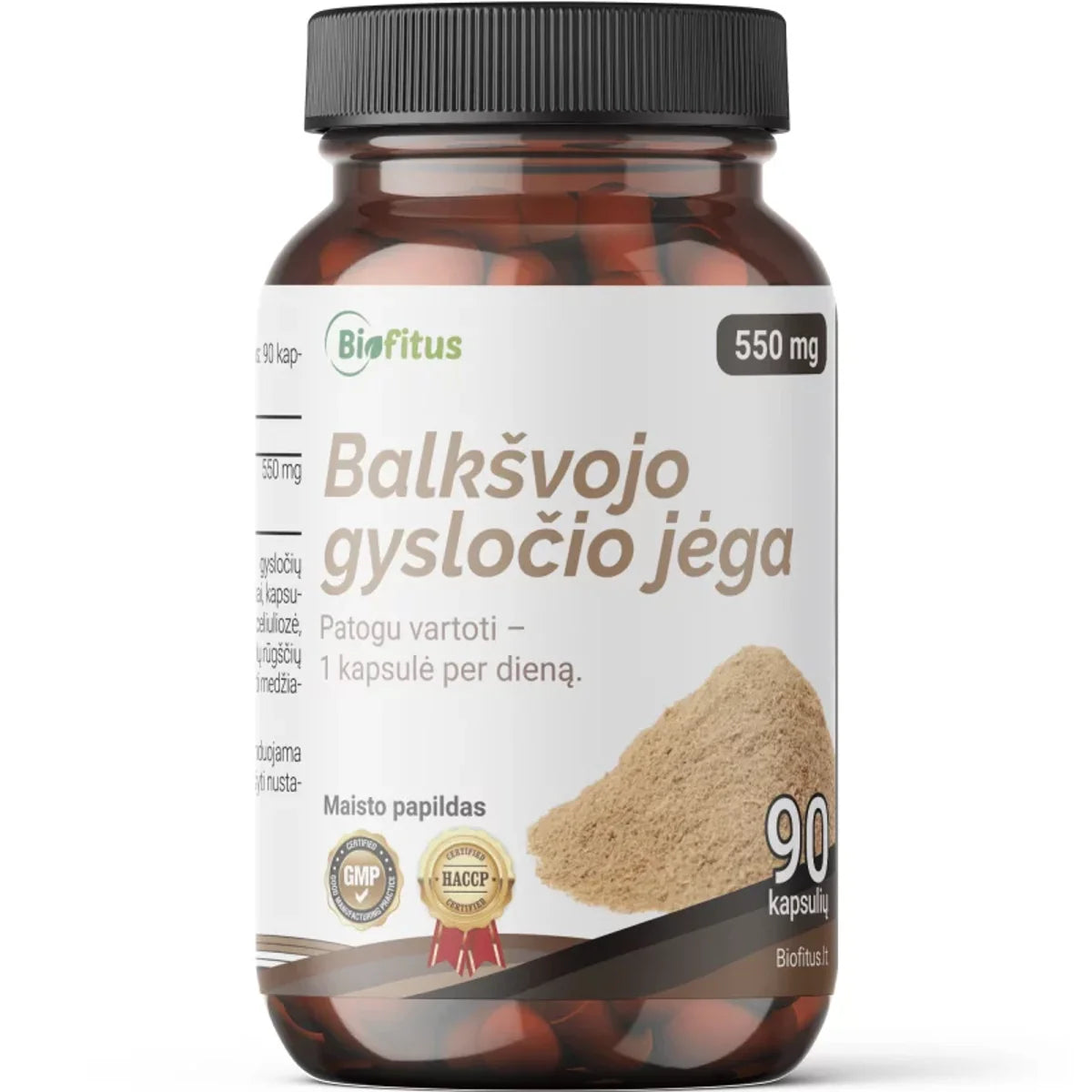 Biofitus Balkšvojo gysločio jėga, 90 kapsulių