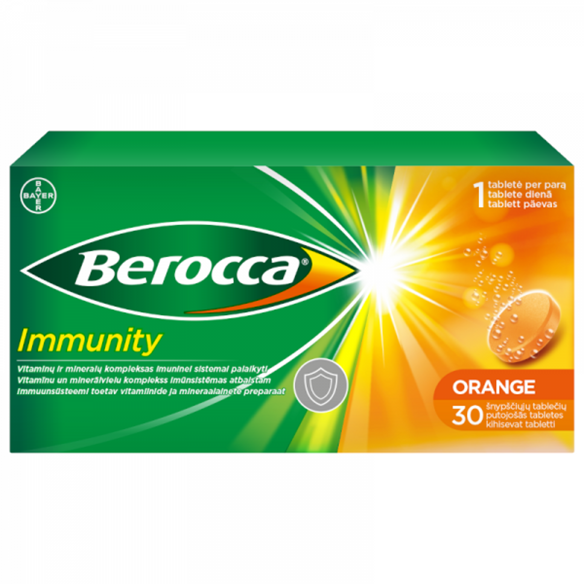 Berocca Immunity, 30 šnypščiųjų tablečių