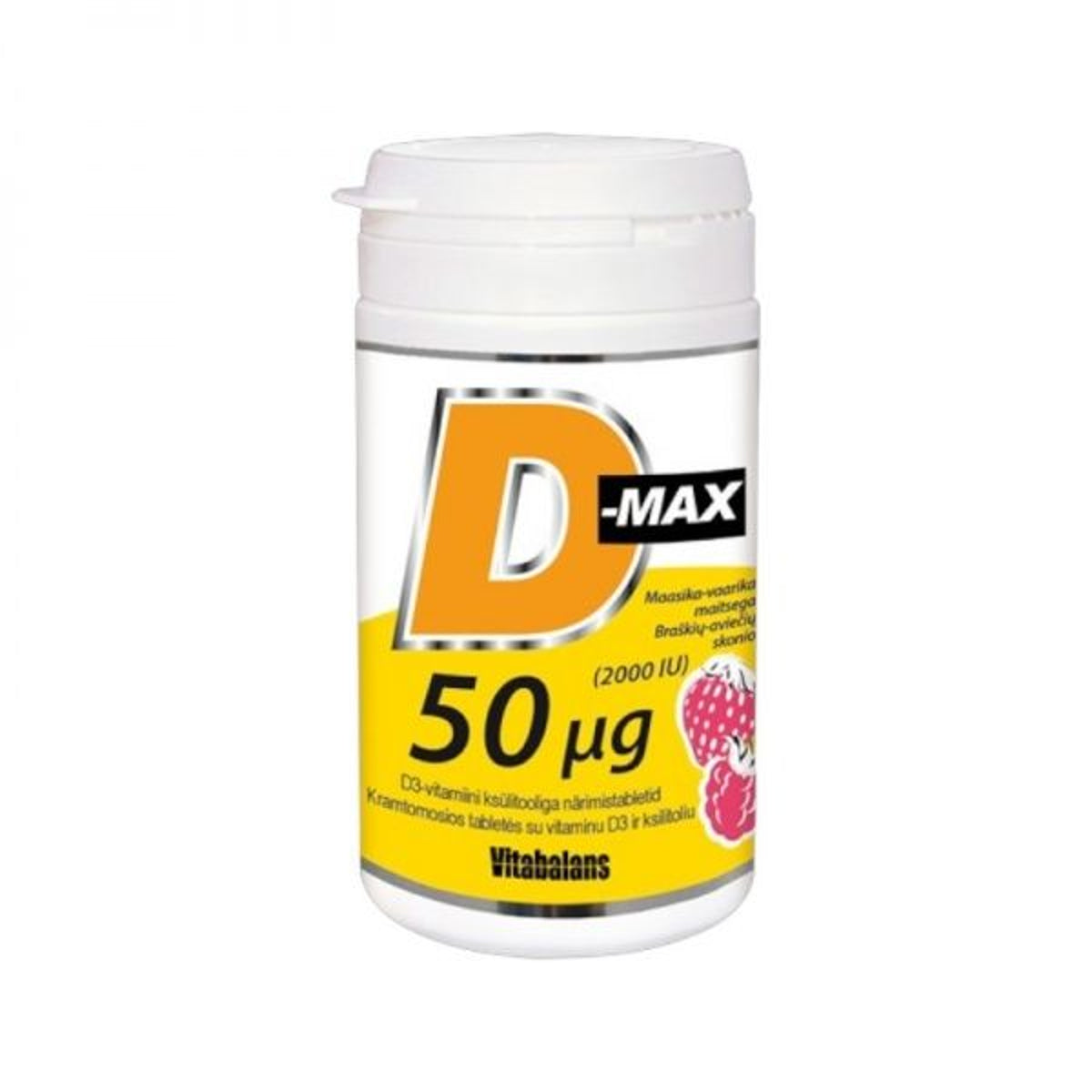 D-Max vitaminas D 50 µg, 90 tablečių