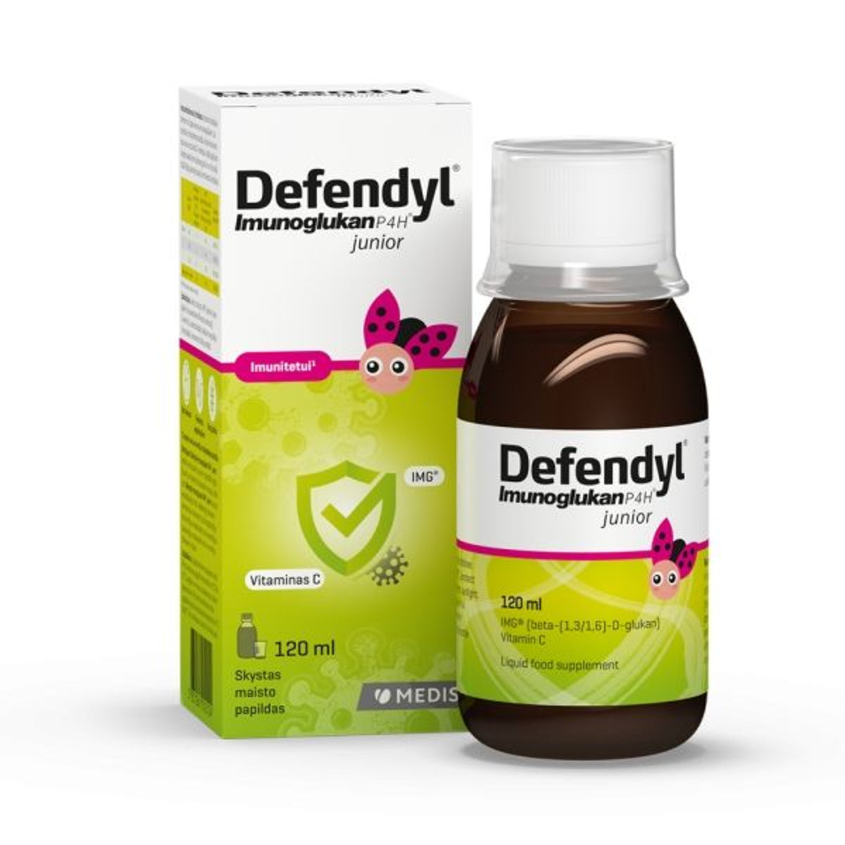Defendyl Imunoglukan P4H Junior skystis, 120 ml