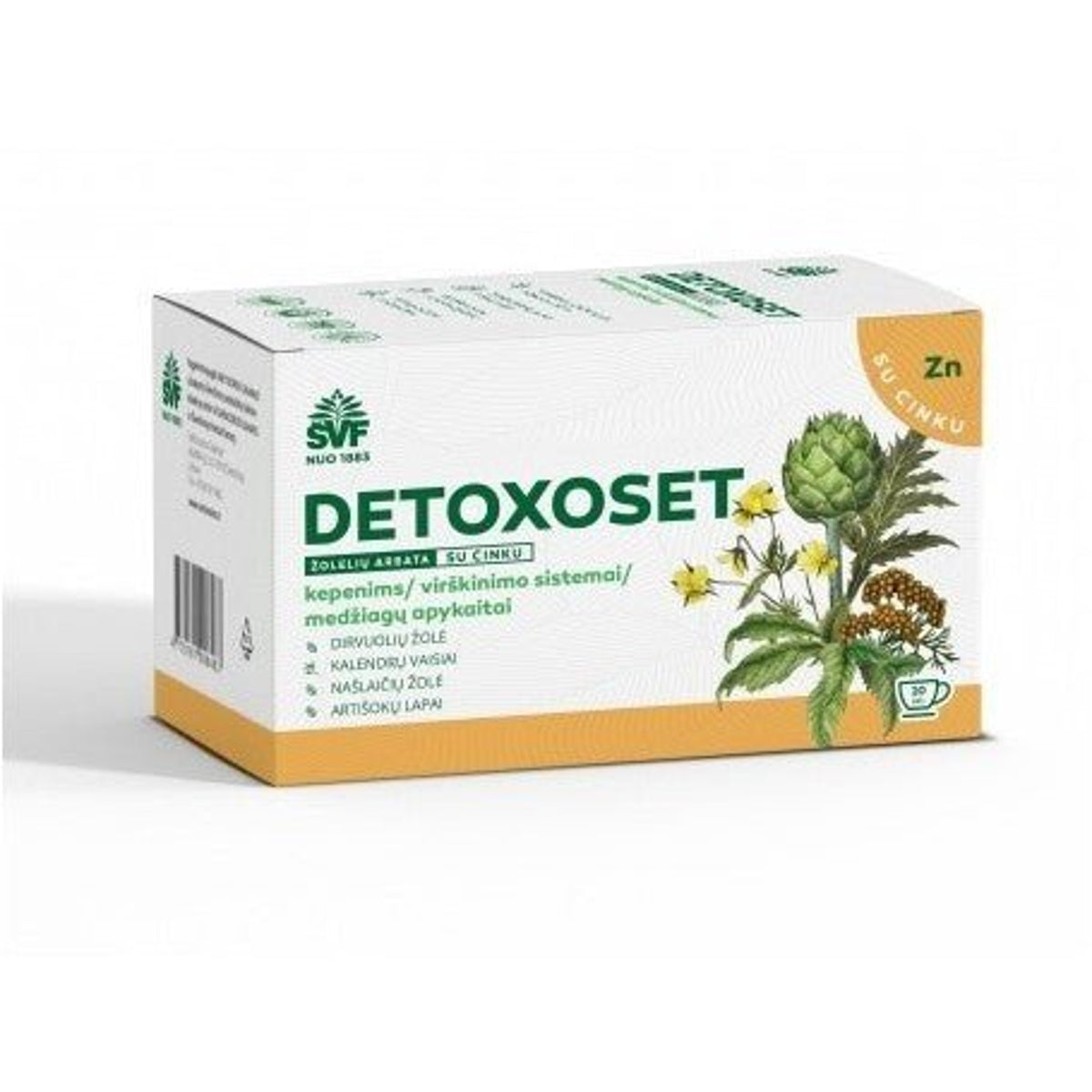 Acorus Detoxoset arbata, 20 pakelių po 2 g