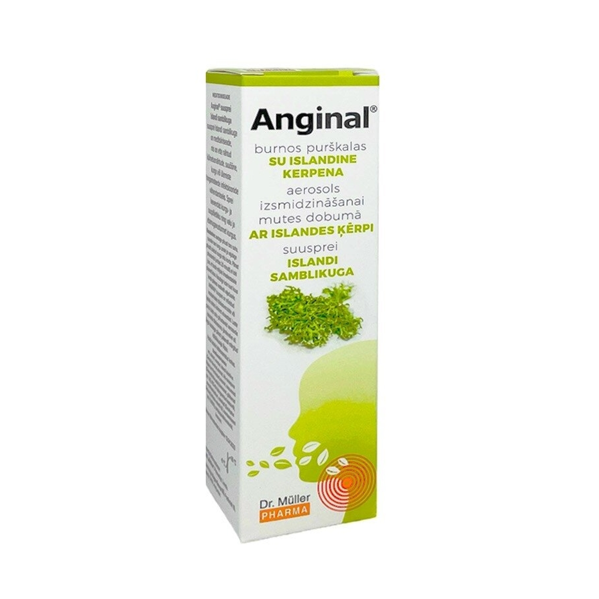 Dr. Müller Anginal gerklės purškalas su islandine kerpena, 30 ml