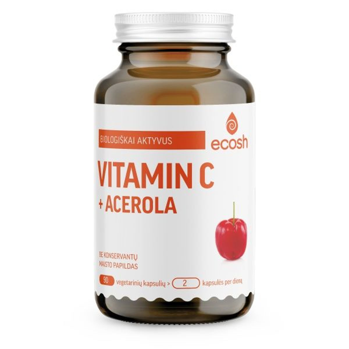 Ecosh Vitamin C + acerola, 90 kapsulių