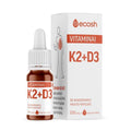 Ecosh vitaminai K2 45 mcg + D3 2000 TV, skystis, 10 ml