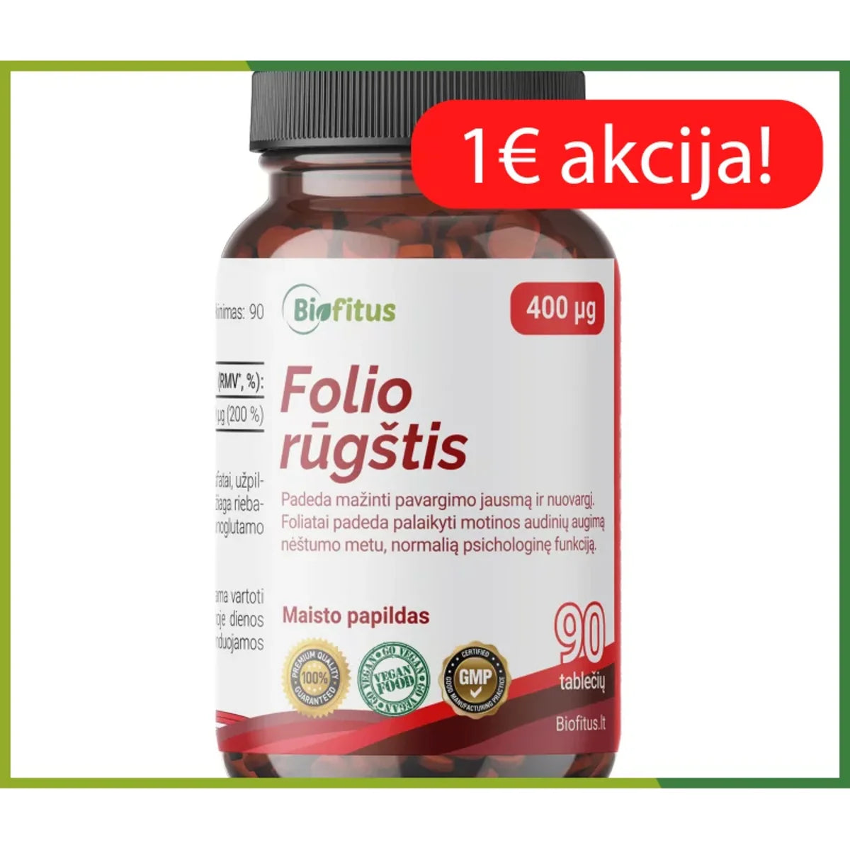 Biofitus Folio rūgštis, 90 tablečių