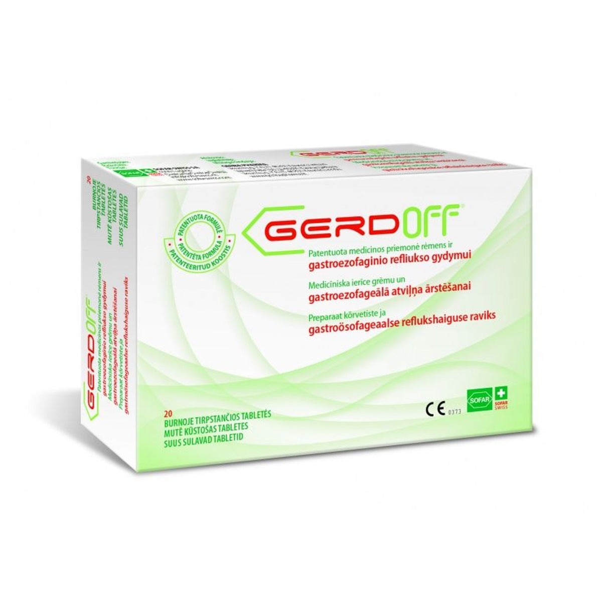 Gerdoff burnoje tirpstančios tabletės, 20 vnt.