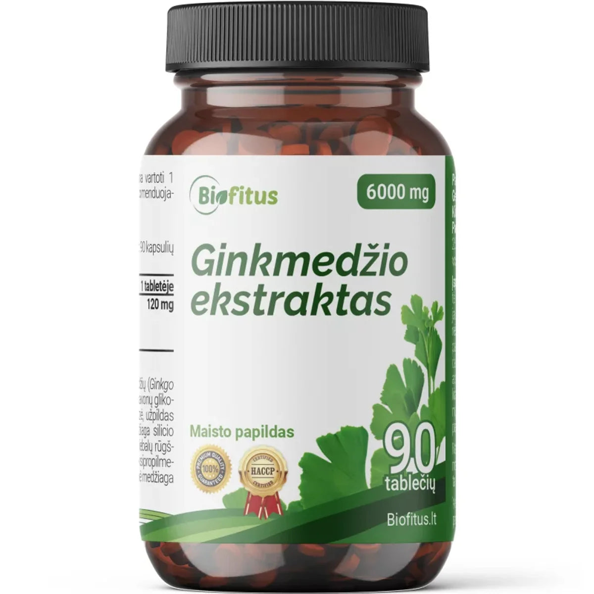 Biofitus Ginkmedžio ekstraktas 6000 mg, 90 tablečių