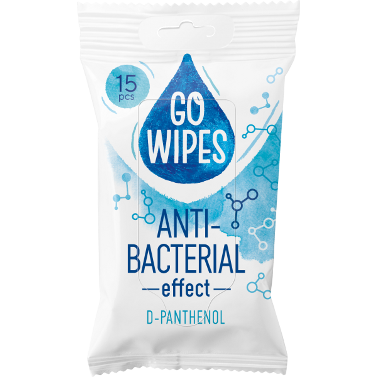 GoWipes Antibact D-Panthenol drėgnos servetėlės, 15 vnt.