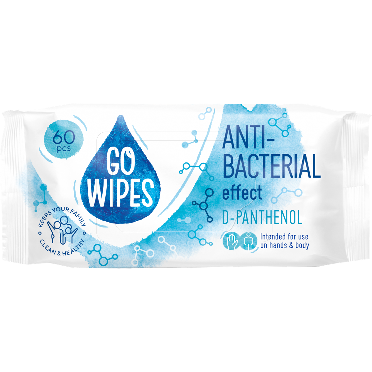 GoWipes Antibact D-Panthenol drėgnos servetėlės, 60 vnt.