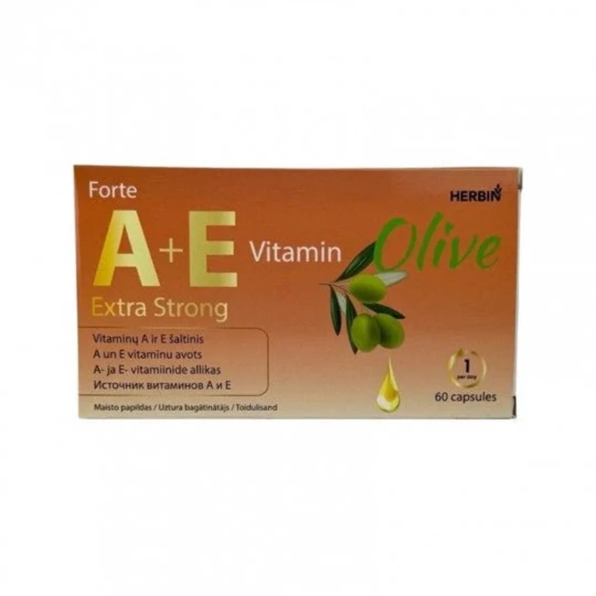 Symbiofarm vitaminai A + E Olive Forte Strong, 60 kapsulių