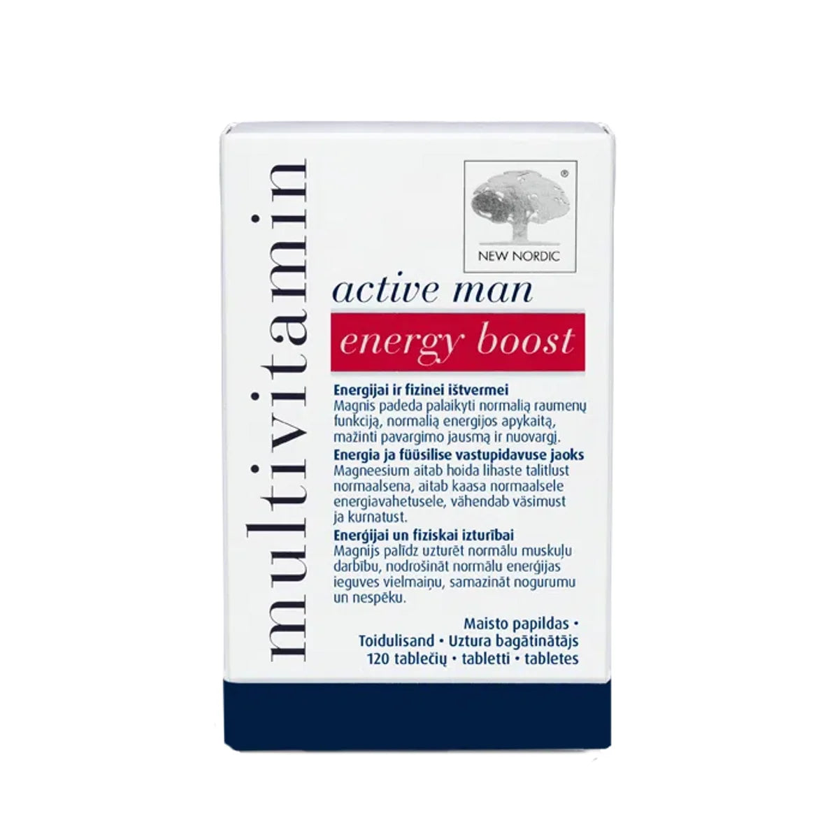 New Nordic Active Man Energy Boost, 120 tablečių