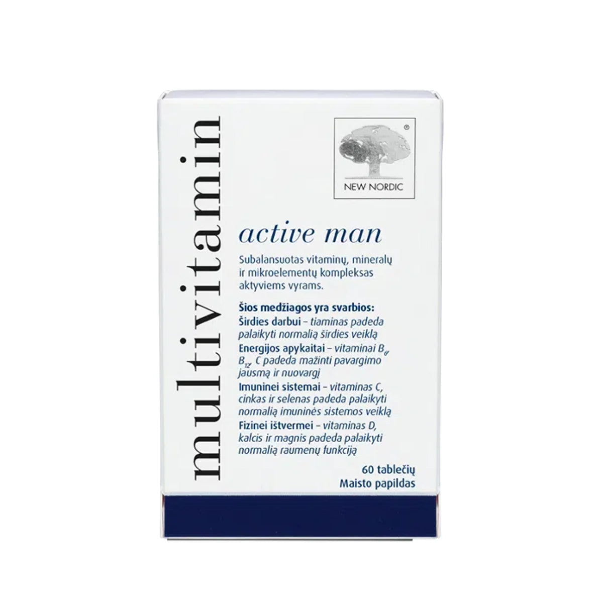 New Nordic Active multivitaminai vyrams, 60 tablečių