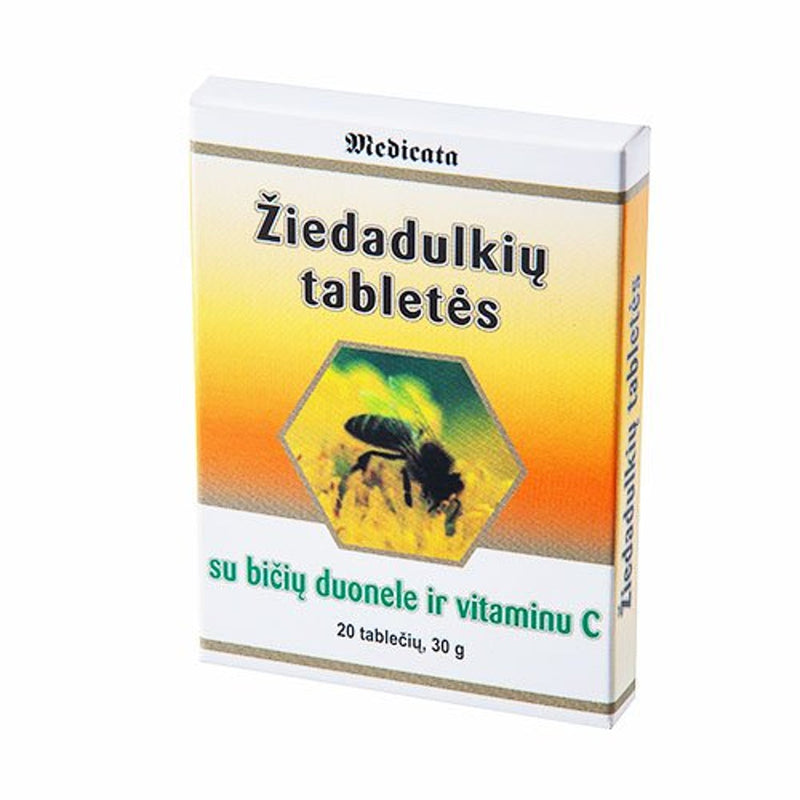 Medicata žiedadulkės su bičių duonele ir vitaminu C, tabletės