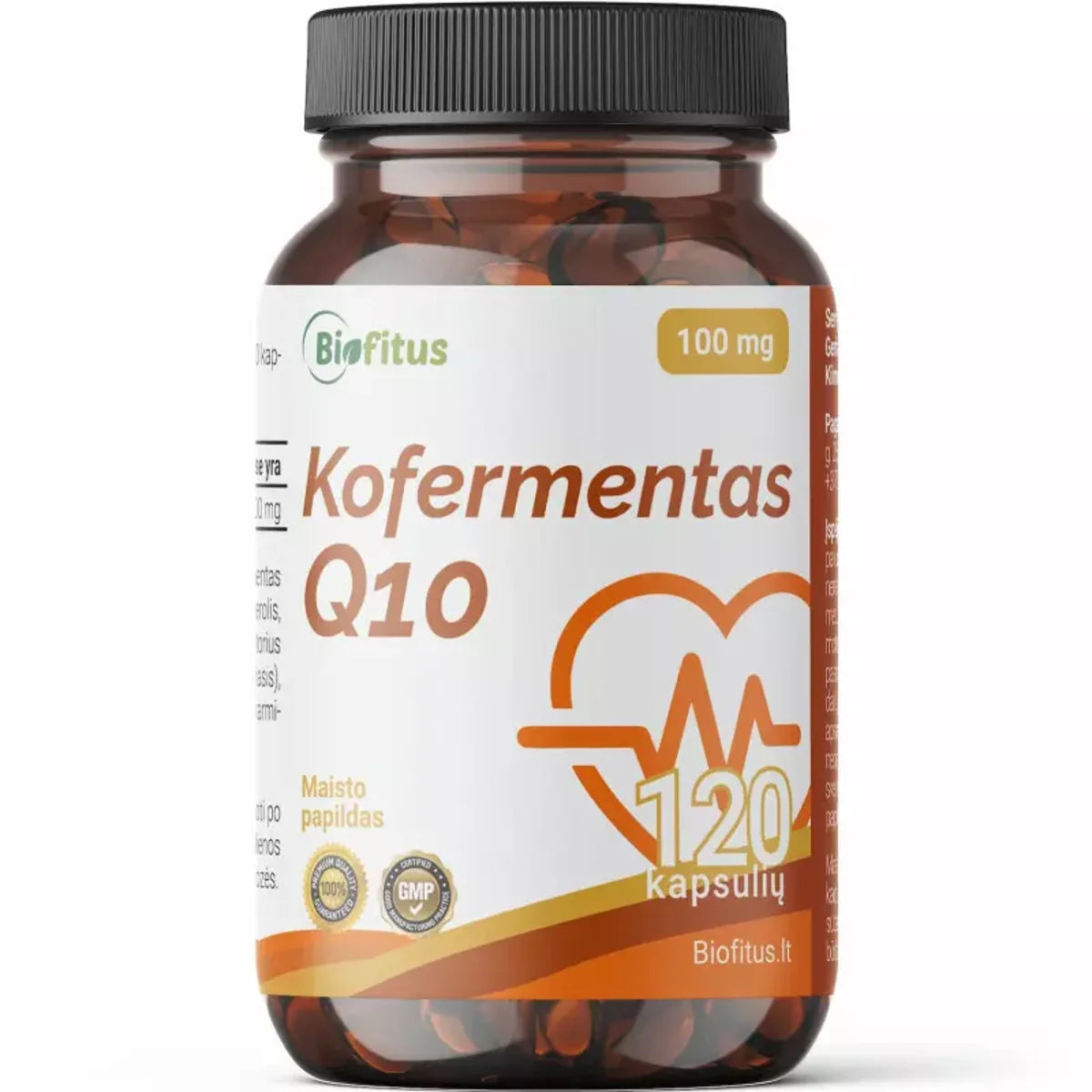 Biofitus Kofermentas Q10 100 mg, 120 kapsulių