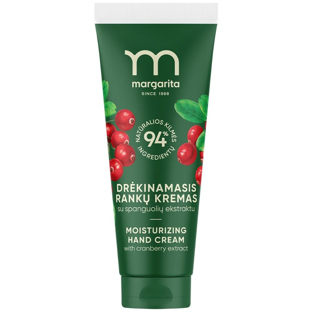 Margarita rankų kremas su spanguolių ekstraktu, 75 ml