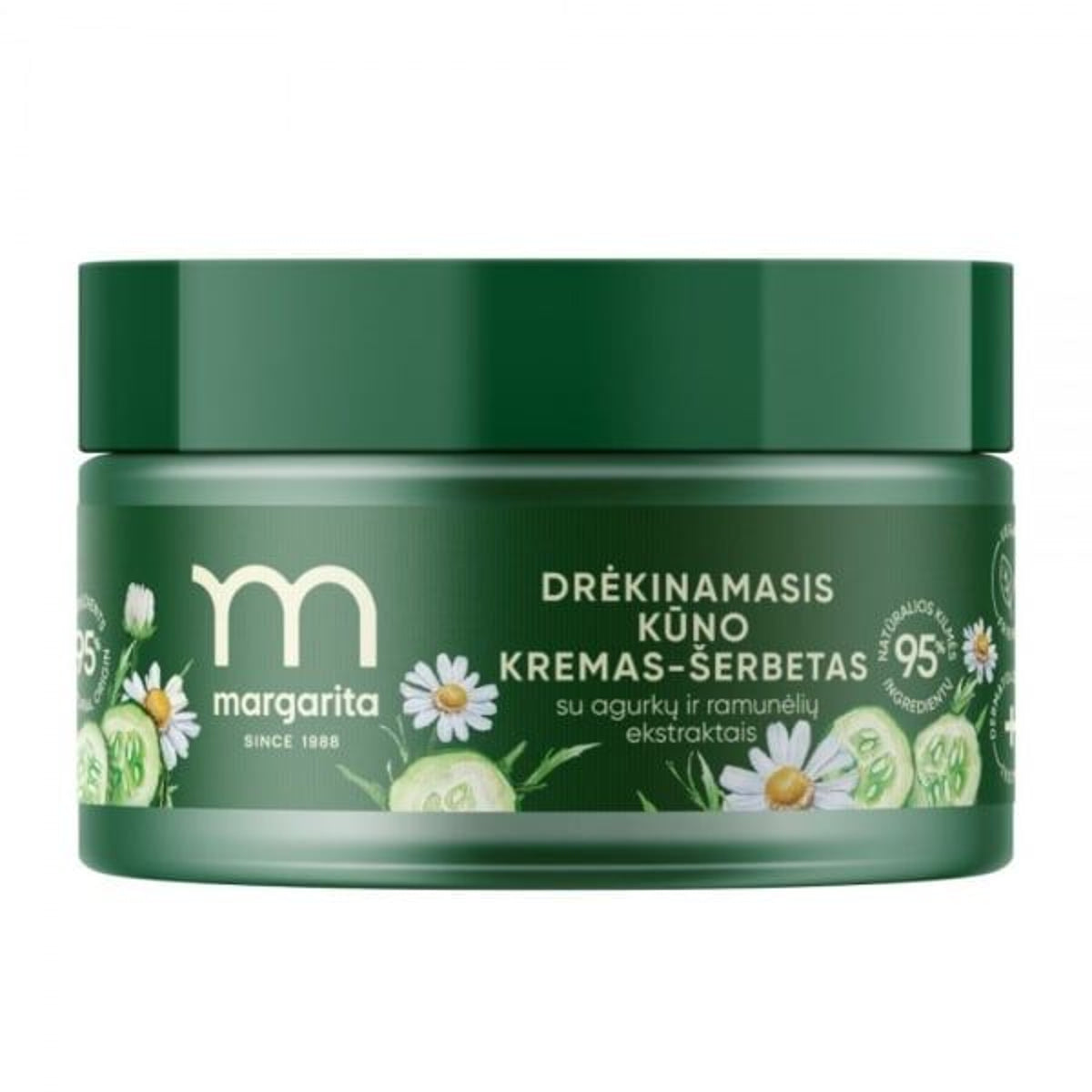 Margarita drėkinamasis kūno kremas su agurkais ir ramunėlėmis, 250 ml