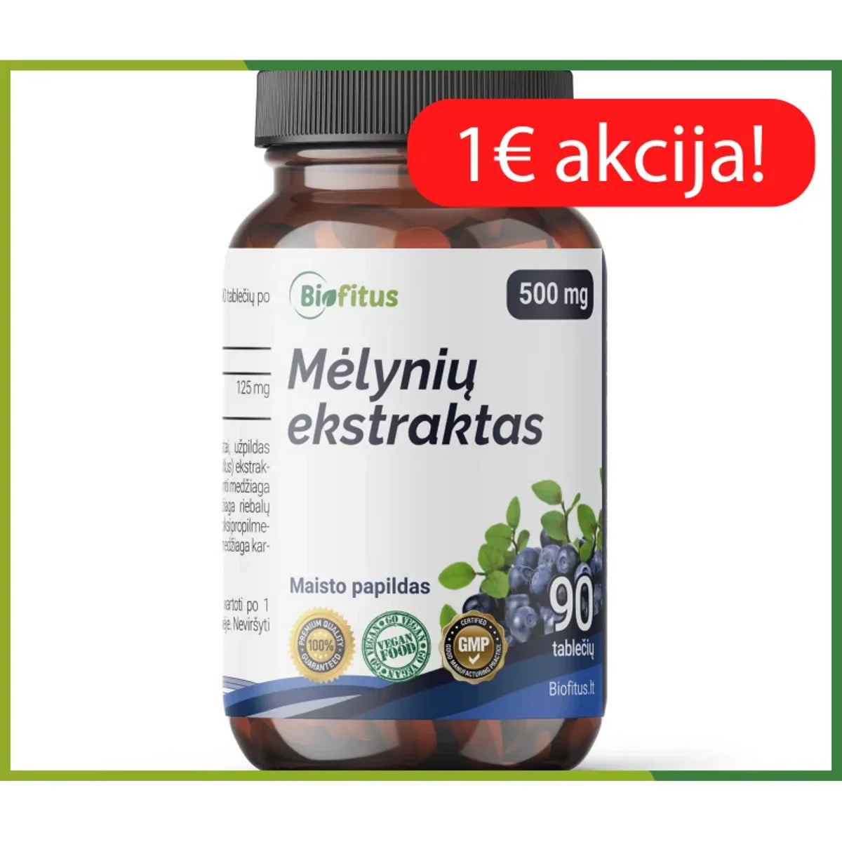 Biofitus Mėlynių ekstraktas, 90 tablečių