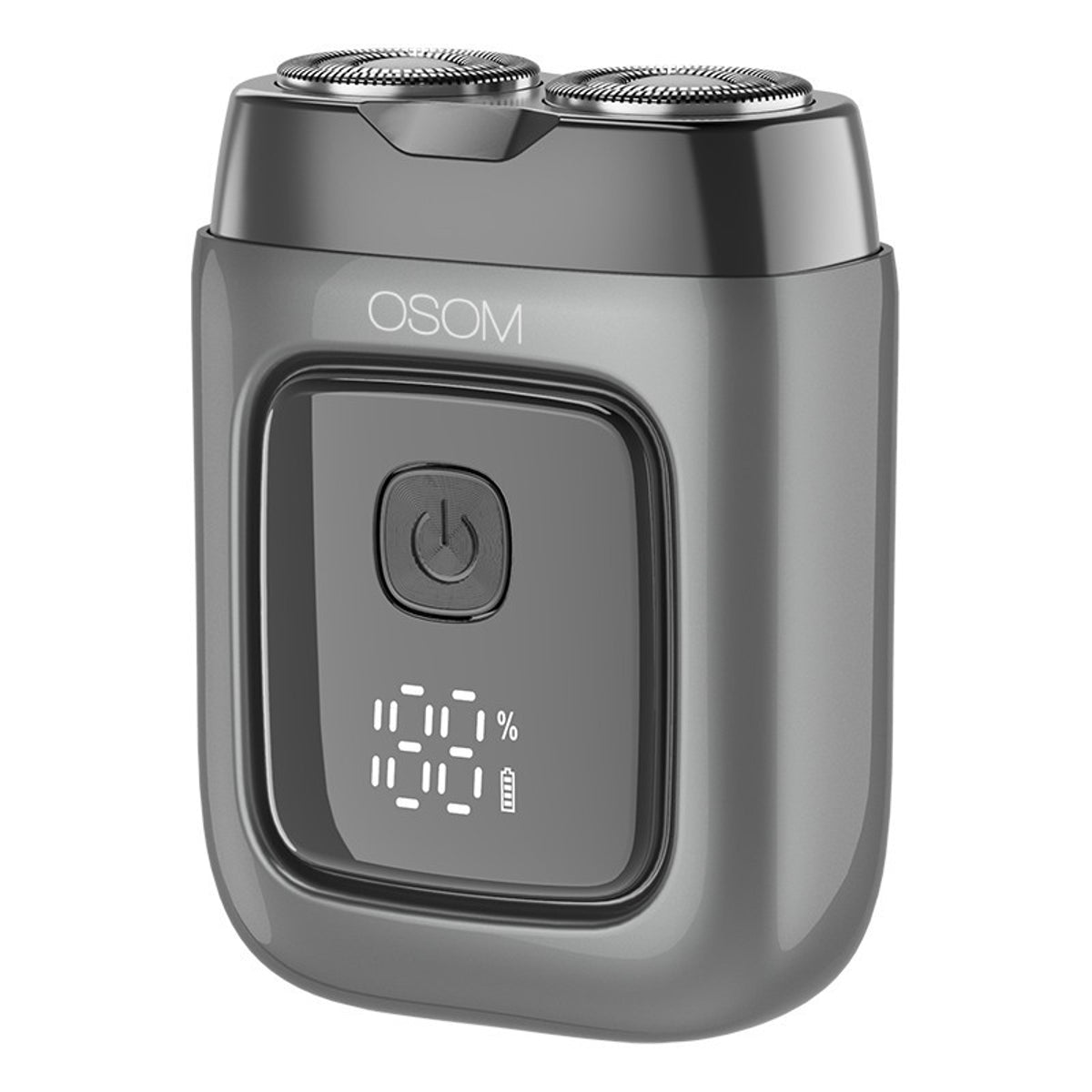 OSOM Professional mini barzdaskutė LED Metal Body Dual Blade Rotary Shaver, pilka