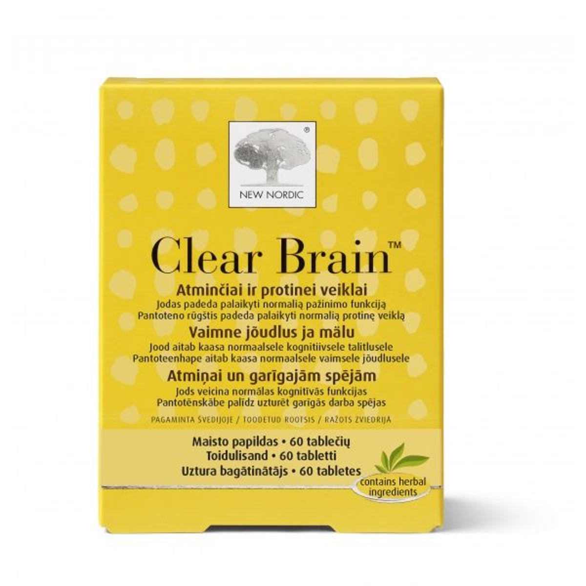 New Nordic Clear Brain, 60 tablečių