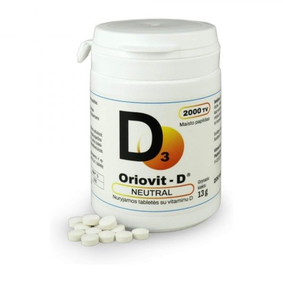 Oriovit-D Neutral 2000 TV, 200 tablečių