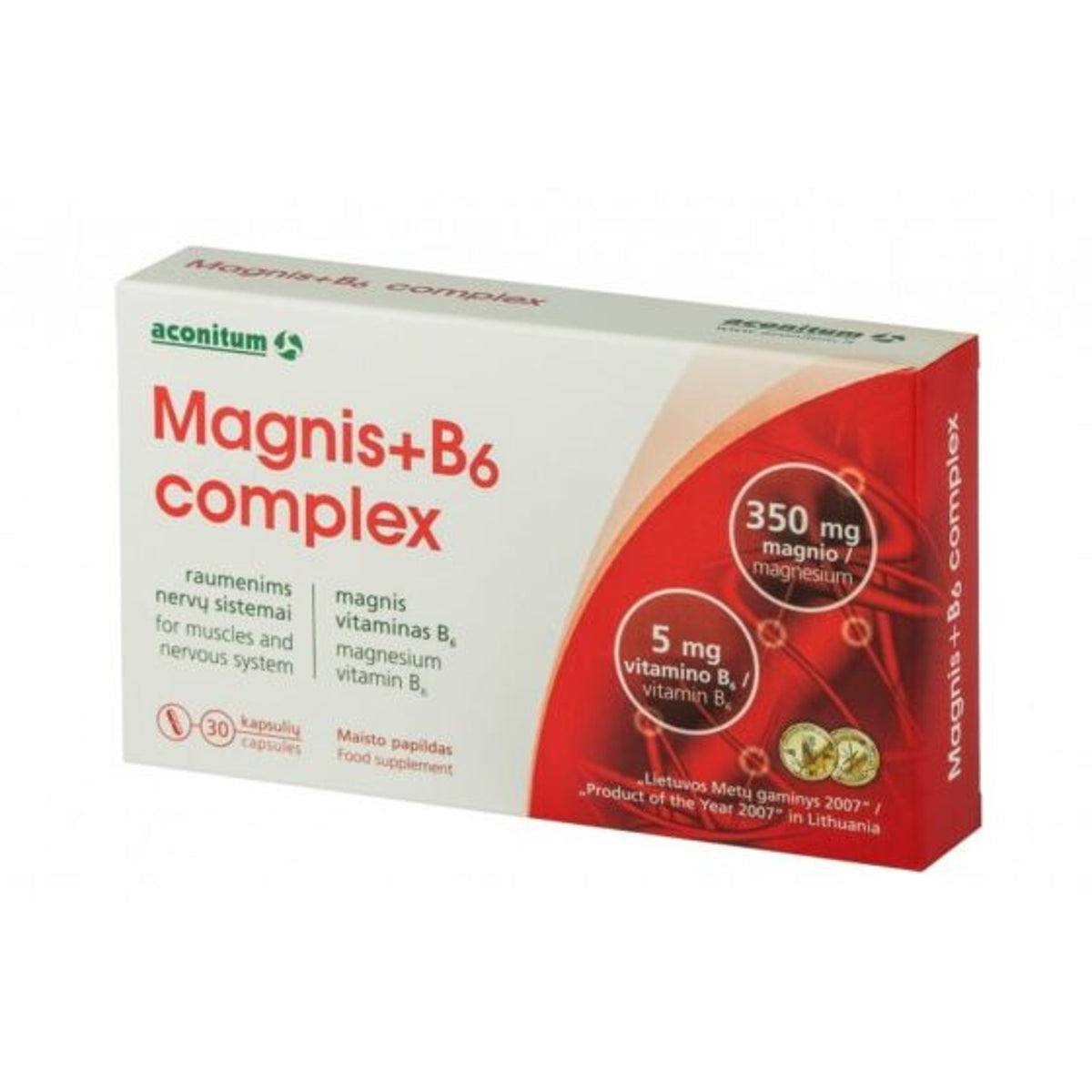 Aconitum magnis + B6 Complex, 30 kapsulių