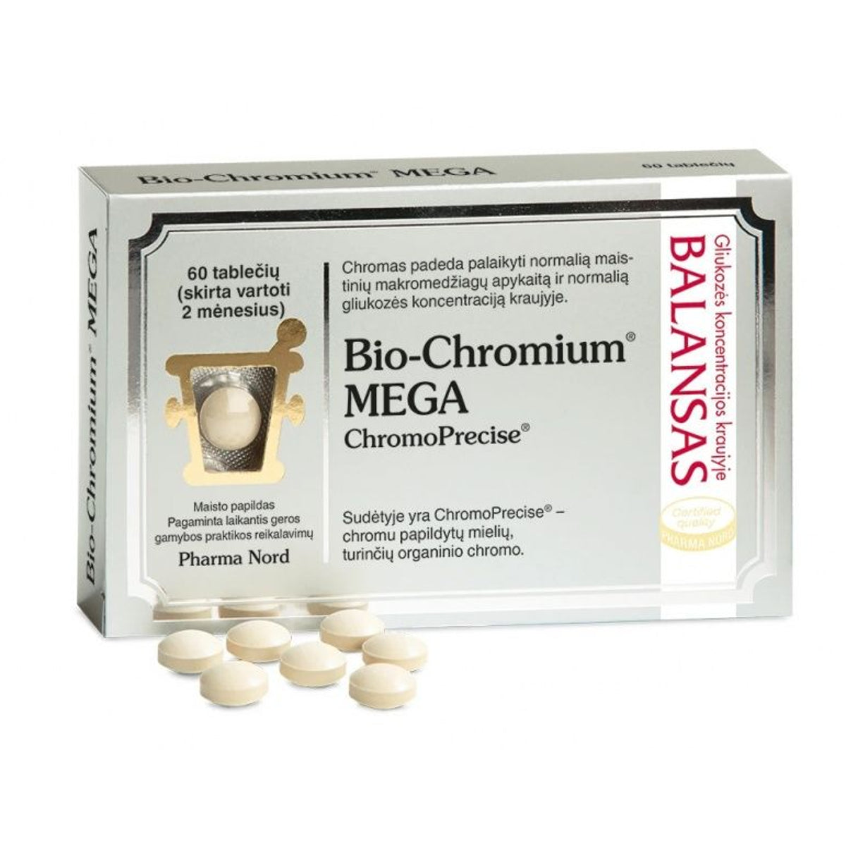 Pharma Nord Bio-Chromium Mega 100 µg, 60 tablečių