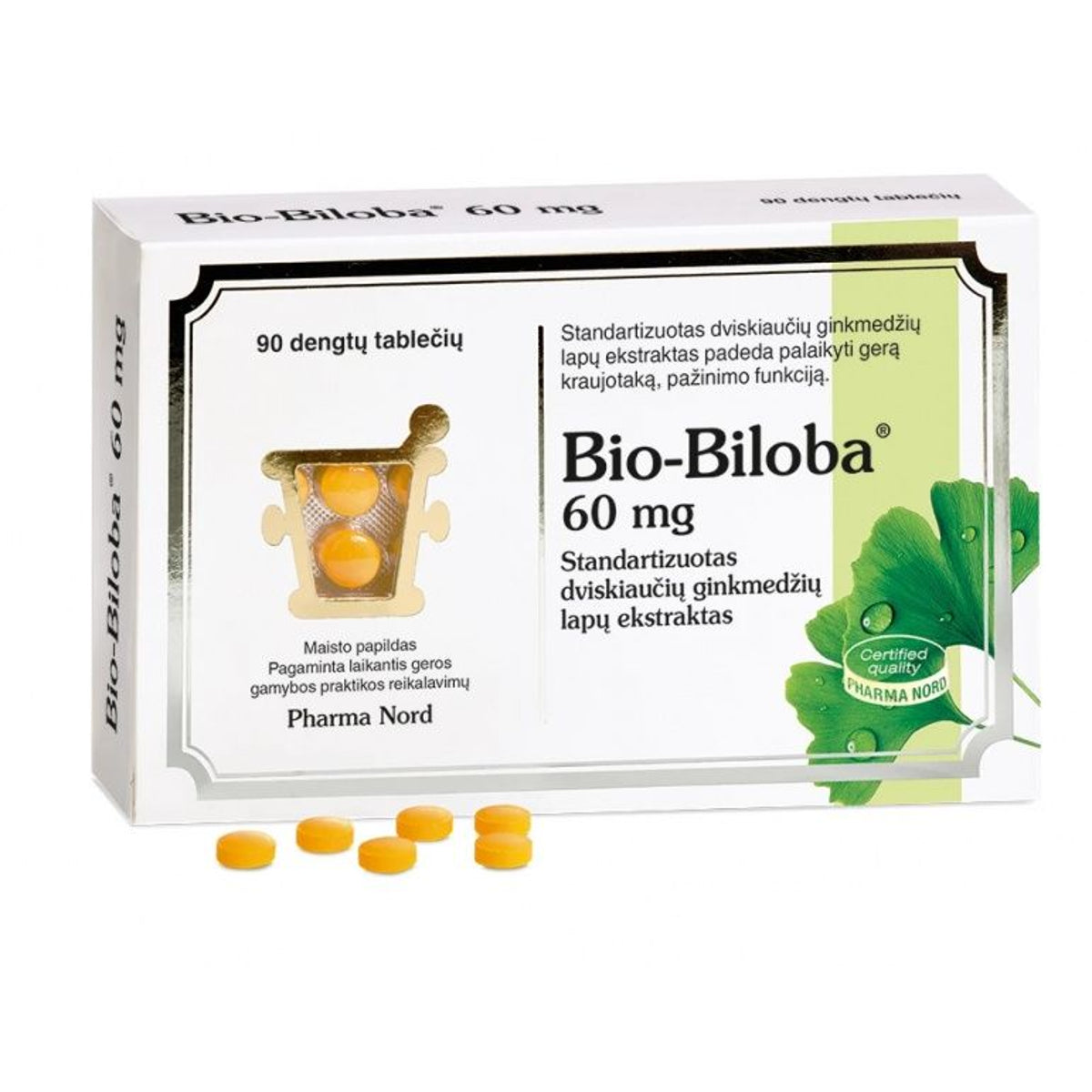 Pharma Nord Bio-Biloba 60 mg, 90 tablečių