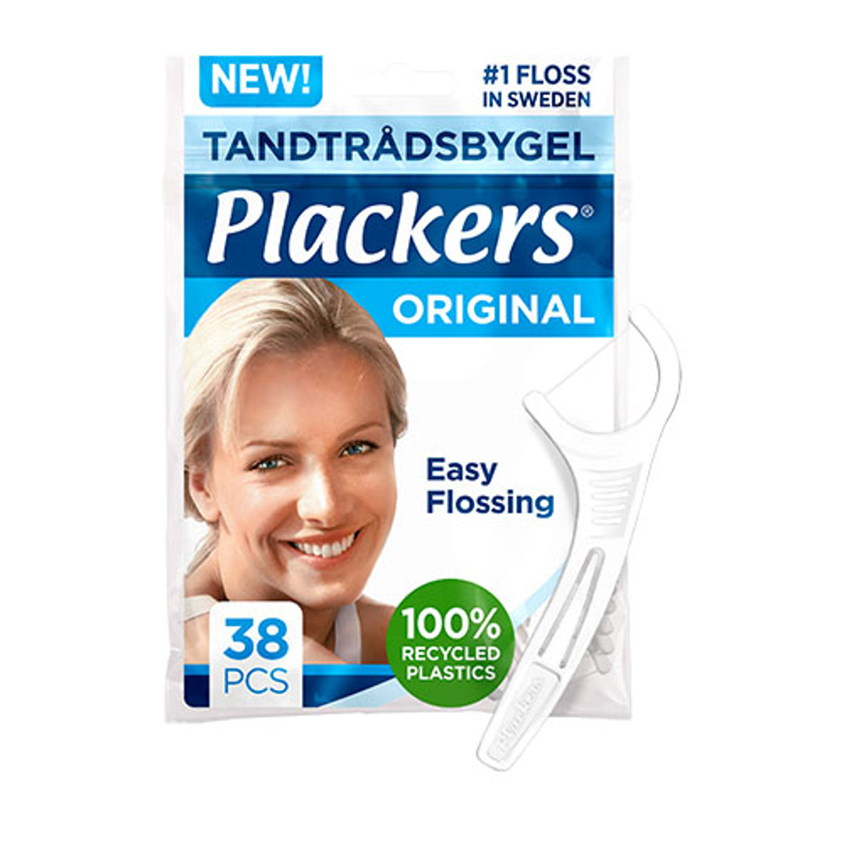 Plackers Original dantų siūlas su krapštuku, 38 vnt.