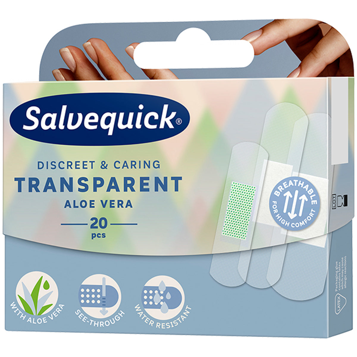 Salvequick Aloe Vera Transparent pleistrai, 20 vnt.
