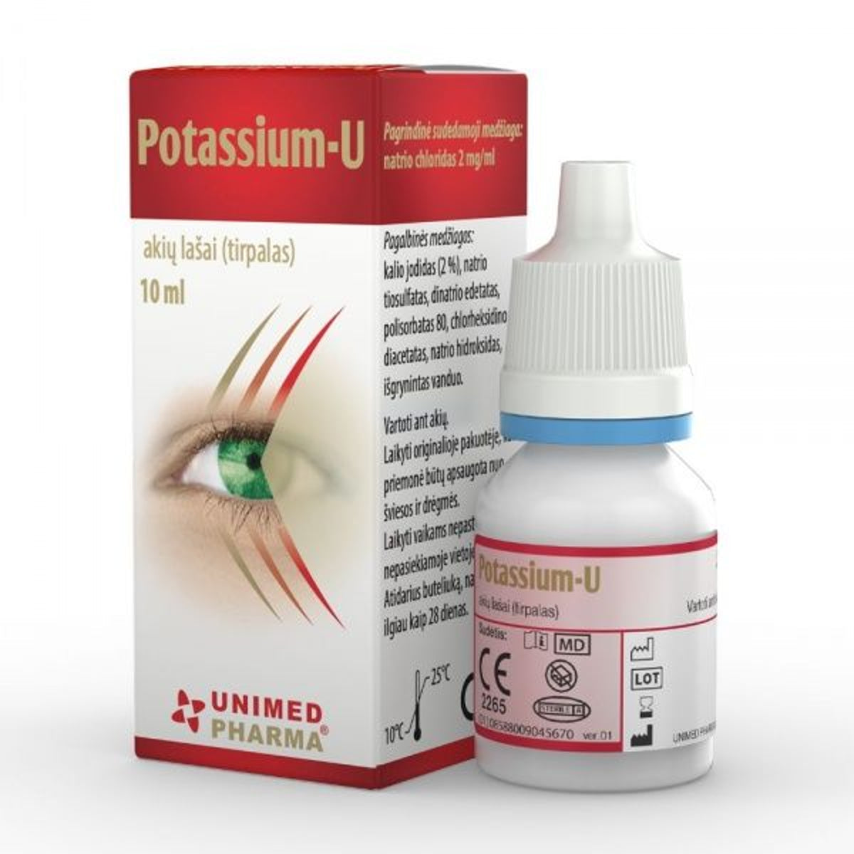 Potassium-U 2 mg/ml akių lašai, 10 ml