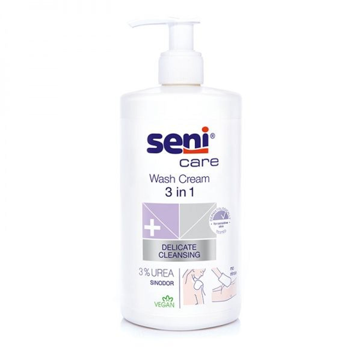 Seni Care 3in1 valomasis kremas su 3 % karbamido, 500 ml