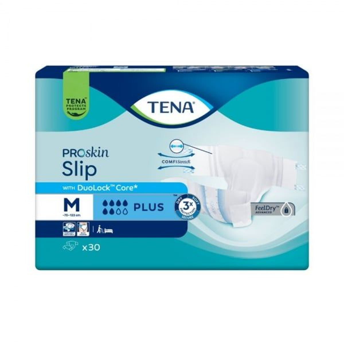 TENA Slip Plus sauskelnės suaugusiems, M dydis, 30 vnt.